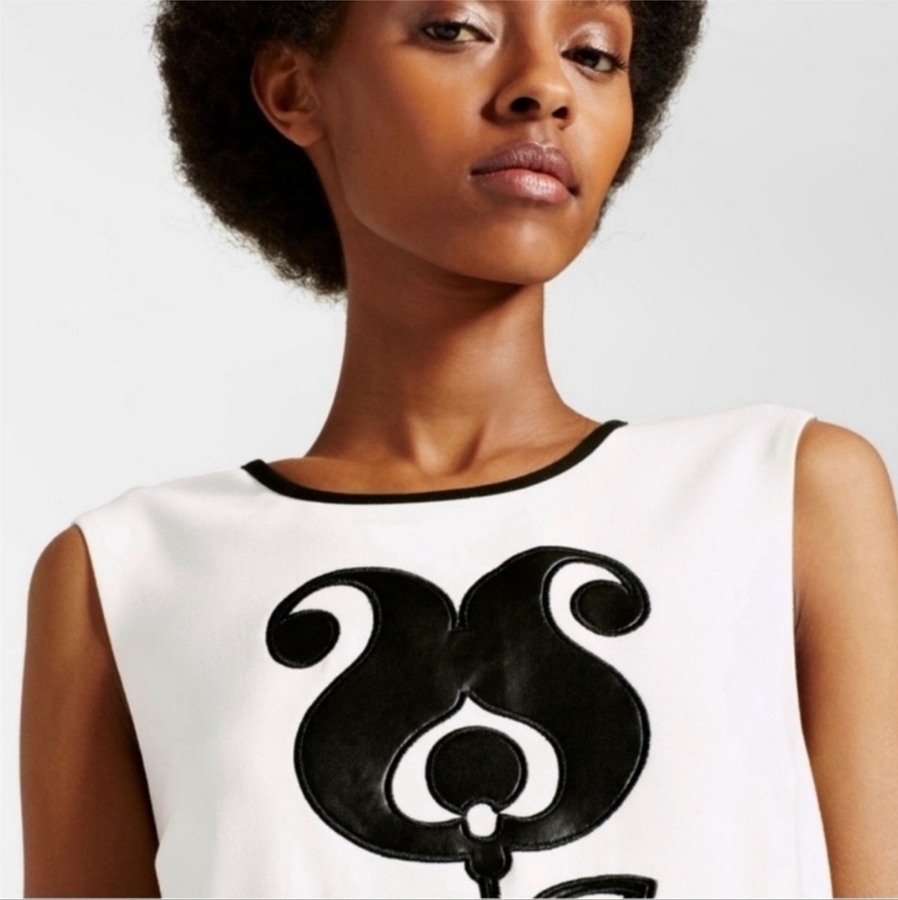 Victoria Beckham for Target Black & White Tulip Floral Print Shift Dress - S - Picture 4 of 12